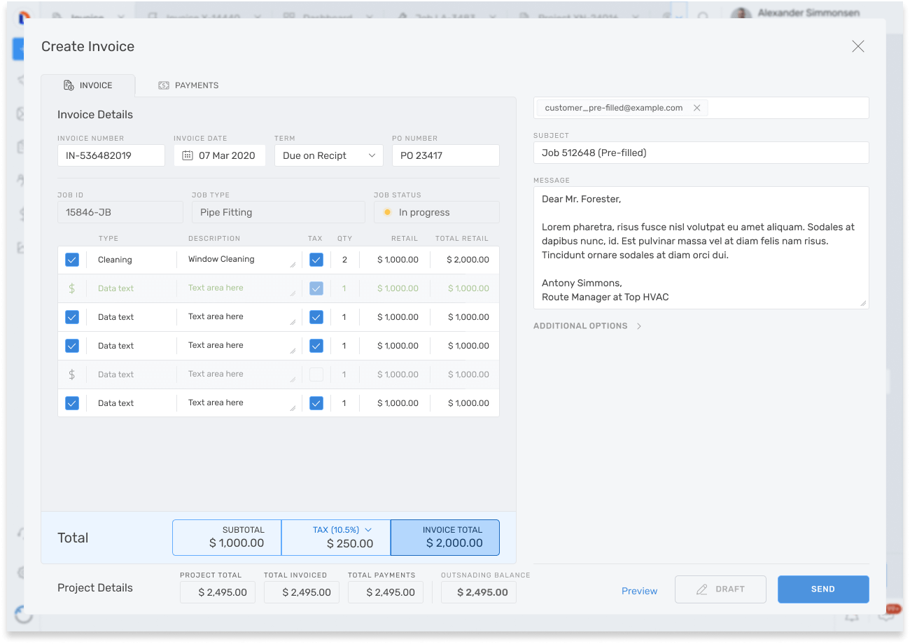 Construction Invoice Software